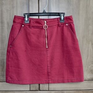 Francesca’s Maroon Zip Up Skirt